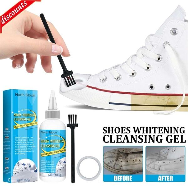 Actualización Nuevo 30/100 ml Gel de limpieza de zapatos blancos Limpiar manchas de zapatos Blanqueamiento Limpieza Polaco Gel desoxidante de espuma para zapatillas Eliminar borde amarillo