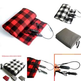 Actualización de nuevos accesorios Interior, 145x100cm, 12V, calefacción de viaje, dormitorio, manta eléctrica suave para otoño e invierno para coche