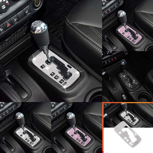 Mise à niveau du nouveau couvercle de panneau autocollant de boîte de changement de vitesse en cristal scintillant Jeep Wrangler Jk Jku 2012-2018, accessoires de voiture intérieur pour femmes