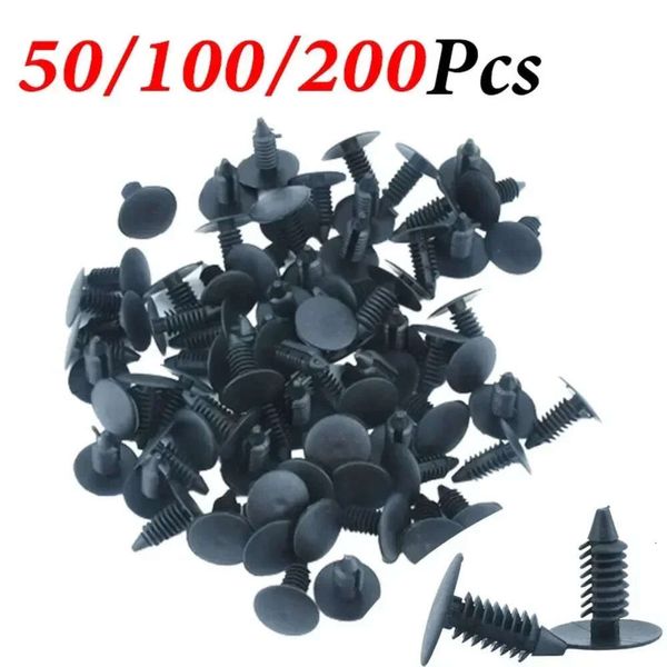 Améliorer Nouveau pour GM Ford Chrer Clips de voiture Fender Chaumper 50pcs 8 mm Fixer Auto Fit Fit Nylon Shield Rivet Plastic Rivet