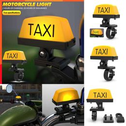 Upgrade nieuwe motorfiets decoratie gemodificeerde verstelbare handgreep helmlicht USB oplaadbare waarschuwing taxibox teken LED-lampverlichting