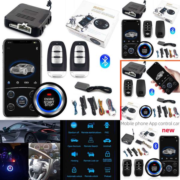 Actualización nuevo Kit de parada de arranque remoto Bluetooth teléfono móvil APP Control encendido del motor abrir maletero PKE entrada sin llave alarma de coche