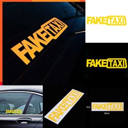 Actualización nueva pegatina de vinilo autoadhesiva Faketaxi emblema Universal falso Taxi pegatina reflectante duradera para coche divertida impermeable