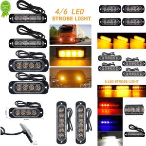 Mise à niveau du nouveau Ultra mince 4 puces voiture LED stroboscope lumière d'urgence grille panne clignotant automatique pour SUV camion moto 12-24 V Lightba