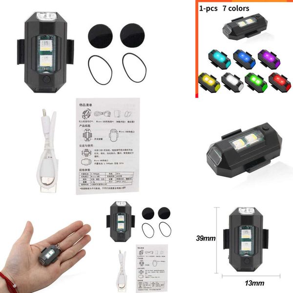 Mise à niveau du nouveau Mini Drone universel d'avertissement Anti-collision LED avec lumière stroboscopique 7 couleurs clignotant indicateur moto