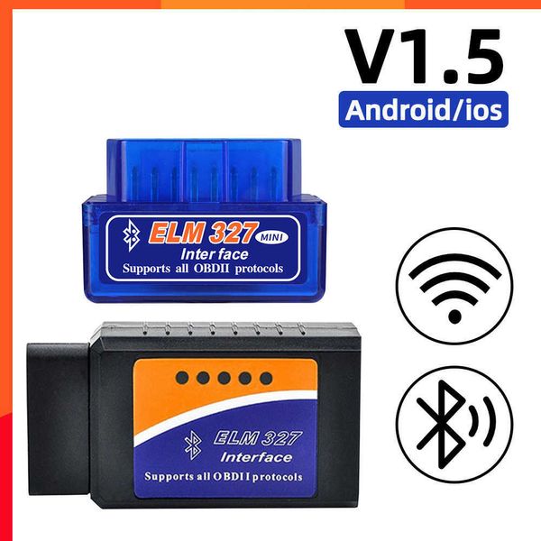 Actualización OBD2 escáner de coche Mini ELM327 adaptador de diagnóstico probador inalámbrico WIFI Bluetooth herramienta de diagnóstico de coche lector de código para Android IOS