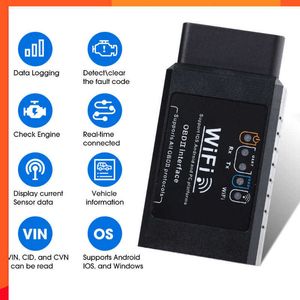 Mise à niveau du scanner de voiture OBD2 WIFI ELM327 V1.5 pour iPhone IOS /Android Auto OBDII OBD 2 ODB II ELM 327 V1.5 Outil de diagnostic de lecteur de code WI-FI