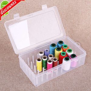 Upgrade Plastic Sewing Thread Storage Box 42 Pieces Spools Bobbin Carrying Case Container Craft Spool Organizing Case Sewing Storage