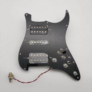 Mise à niveau précâblé noir Pickguard HSH ensemble interrupteur multifonction harnais WK micros bascule 7 voies pour guitare ST