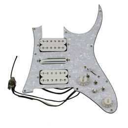 Pickguard de guitare précâblé HSH, ensemble de micros Alnico blancs, 3 interrupteurs à coupe unique, 20 tons, plus de fonctions, mise à niveau