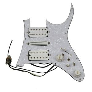 Upgrade Prewired IBZ RG Guitar Pickguard HSH White Alnico Pickups Set 3 Single Cut Switch 20 Tones More Function