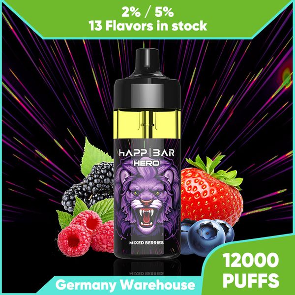 Mise à niveau Puff Vape Bar 12K jetable 12000Puffs Mesh Coil Vaper rechargeable Débit d'air réglable Big Smoke 2% 5% Force 16ML Vape Juice