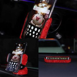 Mejora los accesorios del coche de Bling rojo para las mujeres Interior lindo conjunto niñas caja de pañuelos soporte para teléfono cubierta del volante diamante decoración de piezas de automóvil
