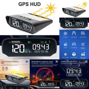 Actualización Solar coche HUD GPS Head-up reloj Digital velocímetro alarma de exceso de velocidad fatiga alerta de conducción altitud kilometraje pantalla