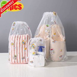 Boîtes de rangement améliorées 3 pièces, sac à cordon PE Bear, sac à gant de toilette, sac à cordon, sac de rangement de chaussures, sac d'emballage en plastique givré