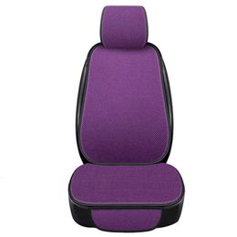 Upgrade Zomer Mesh Autostoel Cover Pad Mat Vlas Voorste Rugleuning Zitkussen Protector Antislip Vier Seizoen Auto-interieur Ademende Mantel