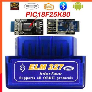 Actualización Super Mini Elm327 Bluetooth OBD2 V1.5 Elm 327 V 1,5 OBD 2 escáner de diagnóstico para automóvil para coche Elm-327 herramientas de diagnóstico de código OBDII