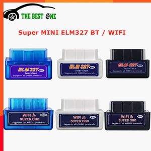 Mise à niveau Super Mini ELM327 V2.1 Scanner OBD2 Compatible Bluetooth Wifi ELM 327 V1.5 sur Android IOS outil de Diagnostic de voiture lecteur de Code OBD II