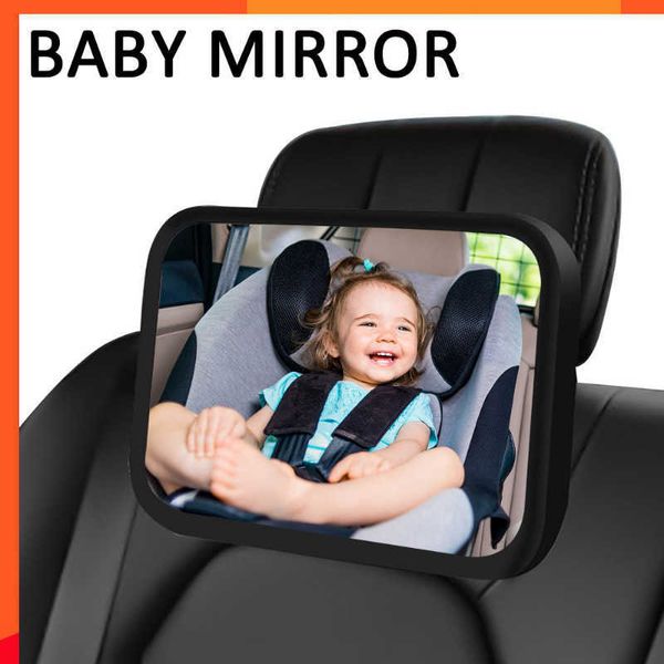 Actualización Actualización de espejo de coche para bebé, asiento trasero ajustable, retrovisor, reposacabezas, montaje para niños, bebés, monitor de seguridad, protección, espejos interiores