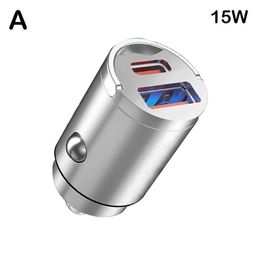 Mini chargeur de voiture USB C en métal, mise à niveau, charge Super rapide, Qc3.0, charge Flash en métal, charge multifonction 100W Y2b0