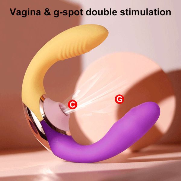 Mise à niveau des vibrateurs Nouveau double vibrateur gode bouton majeur stimulateur de succion femelle charge dispositif de masturbation pour femmes produits sextoys 2024