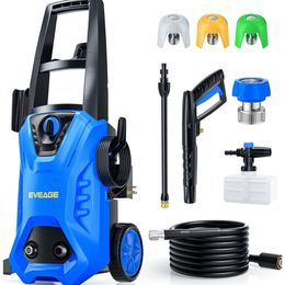 Améliorez votre jeu de nettoyage avec Eveage 2024 Electric Pressure Washer - 4200psi Power Washer avec canon en mousse 3 buses pour patios, voitures et plus