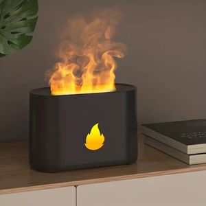 Améliorez votre bureau à domicile avec un mini humidificateur à couleur changeante, veilleuse à atmosphère de flamme et diffuseur d'huiles essentielles !