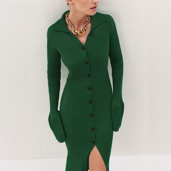 Améliorez votre garde-robe avec cette robe cardigan longue européenne et américaine élégante et tendance à manches évasées.