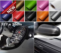 Geüpgraded 12730cm 3D Auto koolstofvezel vinylfilm koolstofwagen wrap plaat roll -film papier motorfiets Car stickers sticker 7825026