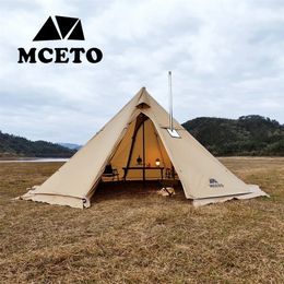 Verbeterde 5m oversized piramide tent met sneeuwrok met schoorsteenjack Outdoor Camping Tent wandelen luifels schuilplaats Tipee Tipi 240327