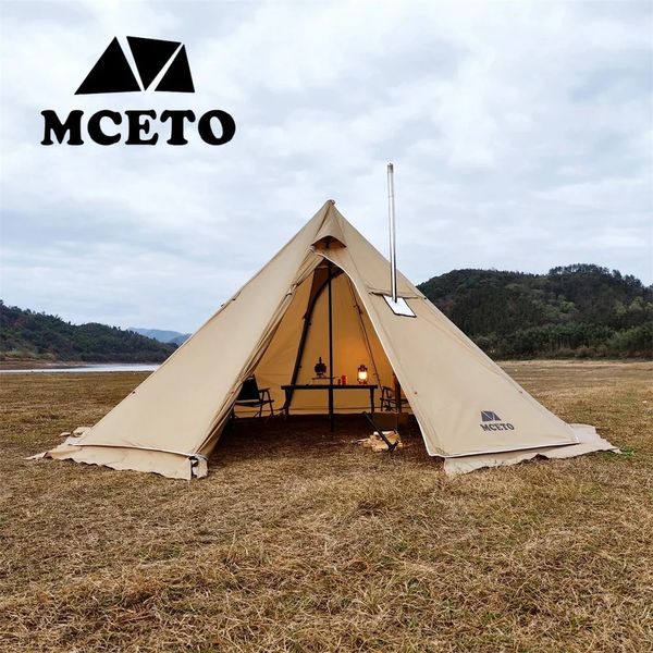Tente pyramide surdimensionnée 5m avec jupe de neige avec veste de cheminée en plein air tente de camping randonnée audning