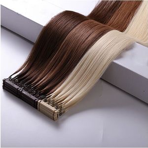 Upgraded 6D Hair Extension 2nd Generation Extensions Remy Human Hair Hidden Perm and Dye Fast Installation and Removal 1 row 5strand 100g 125s a lot Black Brown Blonde