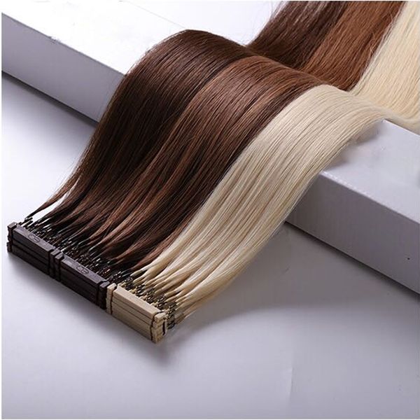 Extensión de cabello 6D mejorada Extensiones de segunda generación Remy Cabello humano Oculto Permanente y tinte Instalación y eliminación rápidas 1 fila 5 hilos 100 g 125 s mucho Negro Marrón Rubio