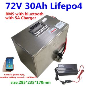 Upgraded 72V 30AH 20AH LIVEPO4 batterij BMS met Bluetooth voor Motorfiets Elektrische Scooter Power Tool Solar Energy + 5A Charge