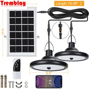 Amélioré 8800mAh lumière extérieure solaire Double tête 112 LED capteur de mouvement étanche lumière de hangar pour l'éclairage de Garage de jardin de cour