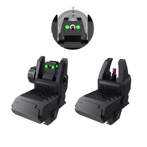 Verbeterde MGP CQB Fiber Optics Armor Gen 1 Flip Sight voor en achter opvouwbare back-up bezienswaardigheden rood groen glasvezel voor M4 AR15 geschikt voor 20 mm Picatinney Weaver Rail