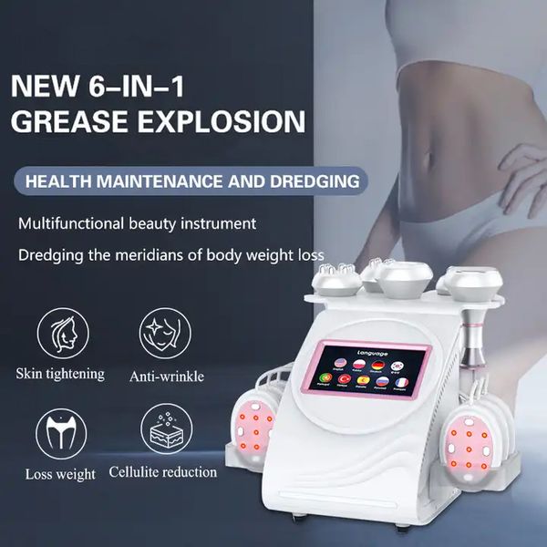 Aspirateur de cavitation laser RF 80k de puissance améliorée pour massage du visage anti-âge Liposuccion Brûlure de graisse Dragage Dispositif de chaleur thermique méridien