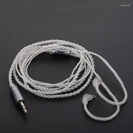 Cable de auriculares plateado mejorado de 3,5 mm a auriculares de repuesto Mmcx de 2 pines/0,75 mm y 0,78 mm