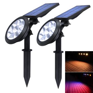 Upgraded Solar Spotlights Lampen Waterdichte verstelbare 9 LED-muur / Landschap Solars Lights Colorful Solar Lamp voor tuin Gazon Garden