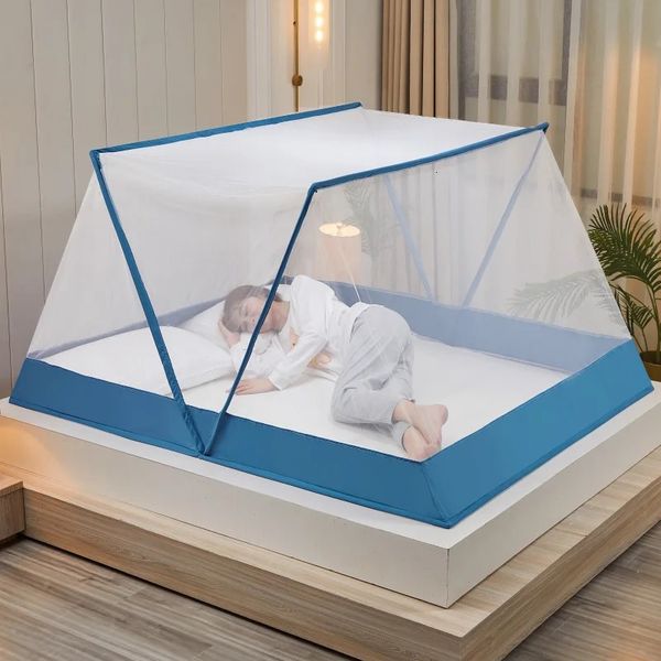 Mosquitera plegable de verano mejorada para adultos y niños, portátil, sin fondo, para dormitorio de estudiantes, turismo al aire libre, 240228