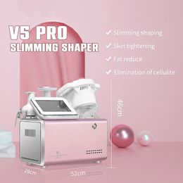 Verbeterde V5Pro Body Slanking 40kHz Cavitation Liposuction Equipment 3 handgrepen Hifu Ultrasound RF huidverstrakking Collageen herbouw warme massager