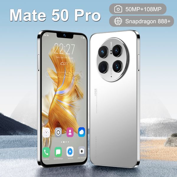 Mises à niveau du téléphone portable plein écran de 7,3 pouces Mate50 Pro Smartphone Android 10.0 12G 512G Face Unlock