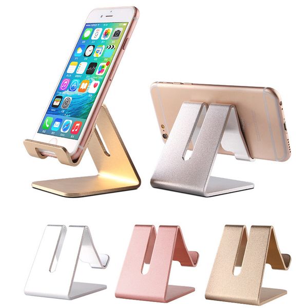 UPhone Mounts Holders niversal Aluminium Métal Tablettes de téléphone portable Support de support de bureau pour PC Support de support pour iPhone 6 6S 5S SE Galaxy Note 5