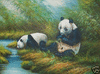 Panda de la Chine de peinture l`huile d`art bea
