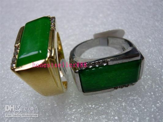 Oryginalny zielony pierścień szmaragdowy 14kt ringów mężczyzn / mężczyzn