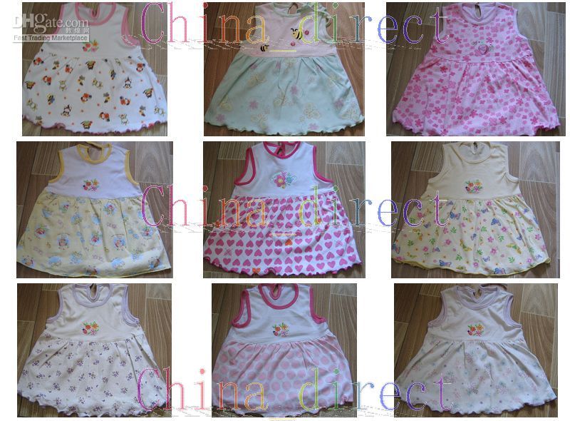 

Factory's clearance for sale infant dresses skirts tops dress 30pcs/lot, Multi-color