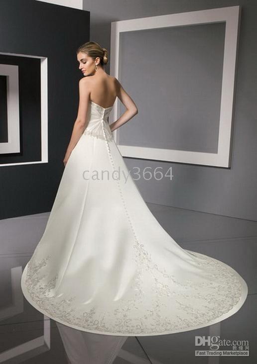 Discount 2301 Mori Lee Sexy Strapless Bridal Dress Wedding Dress Satin With Embroidery Dresses Online Shopping Gold Wedding Dresses From Candy3664 115 78 Dhgate Com