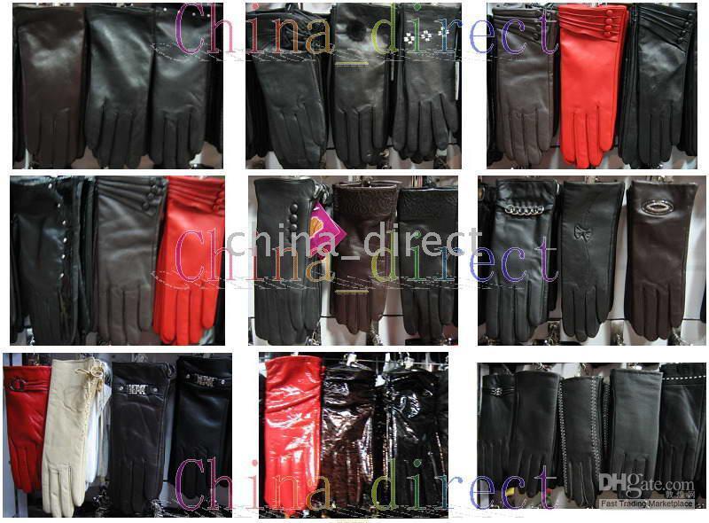 Leather Gloves skin gloves LEATHER GLOVES Womens 25pairs/lot #1348