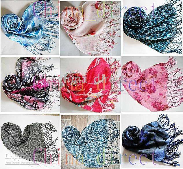 Señoras de las muchachas Primavera Verano bufanda ponchos envuelve bufandas chal 48 unids/lote LOTES DISEÑO CALIENTE