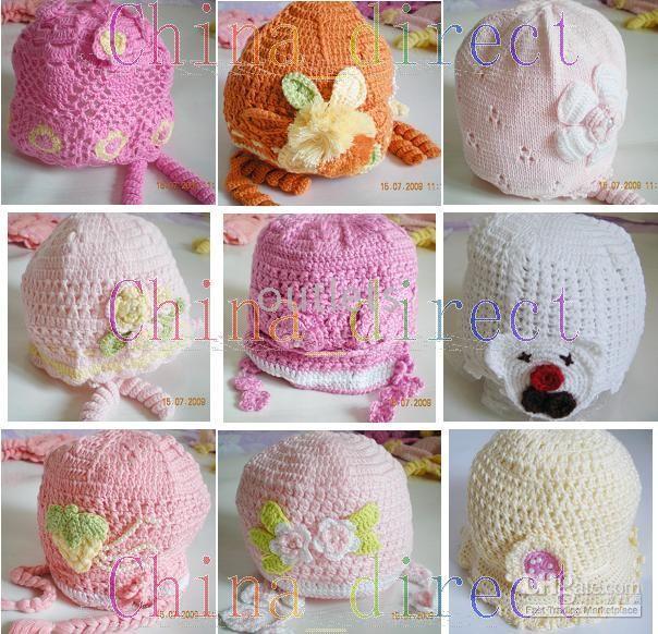 Haak hoed cap beanie hoed haar accessoire baby peuter meisje 21pcs / lot